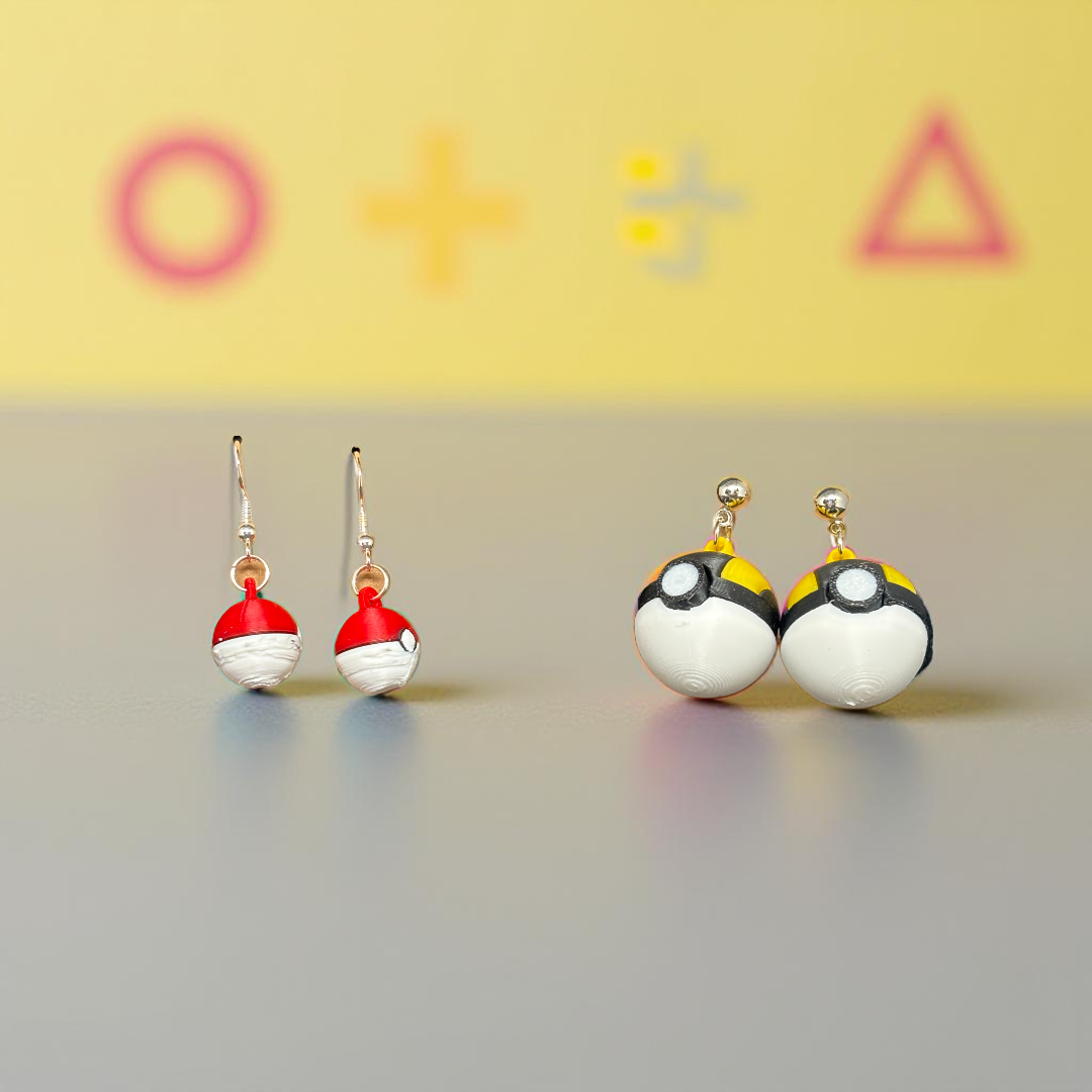 3D Poké Ball Earrings